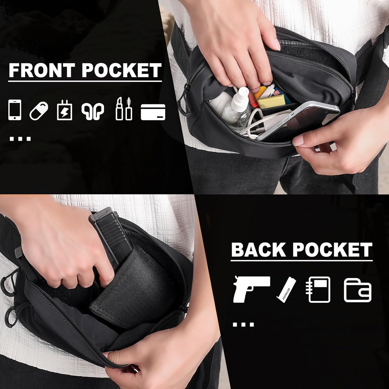 Sac banane tactique avec étui, - Edc Concealed Carry Fanny Pack avis et prix